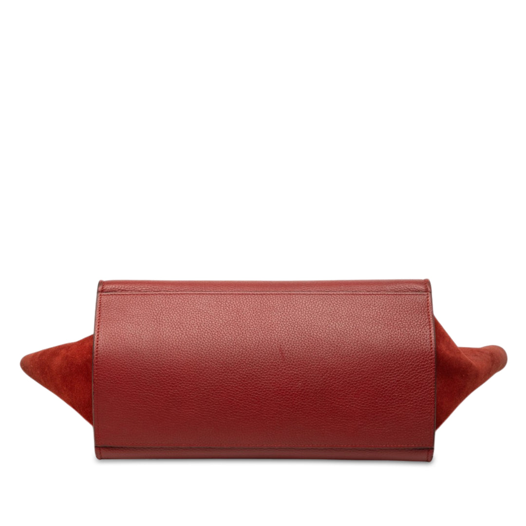 Drummed et Trapeze Sac Petit Cuir de veau Rouge