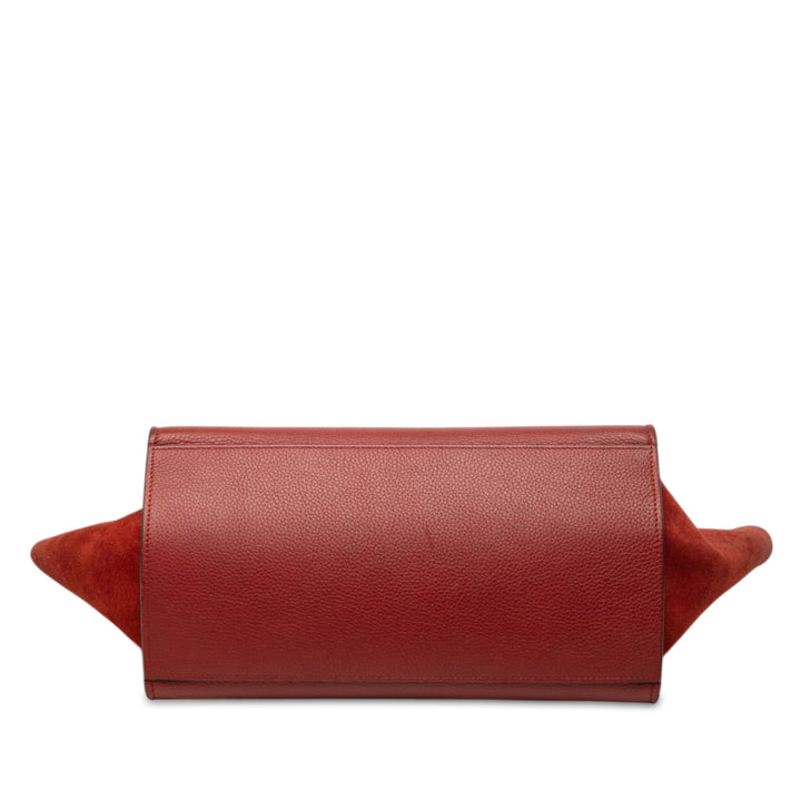 Drummed et Trapeze Sac Petit Cuir de veau Rouge