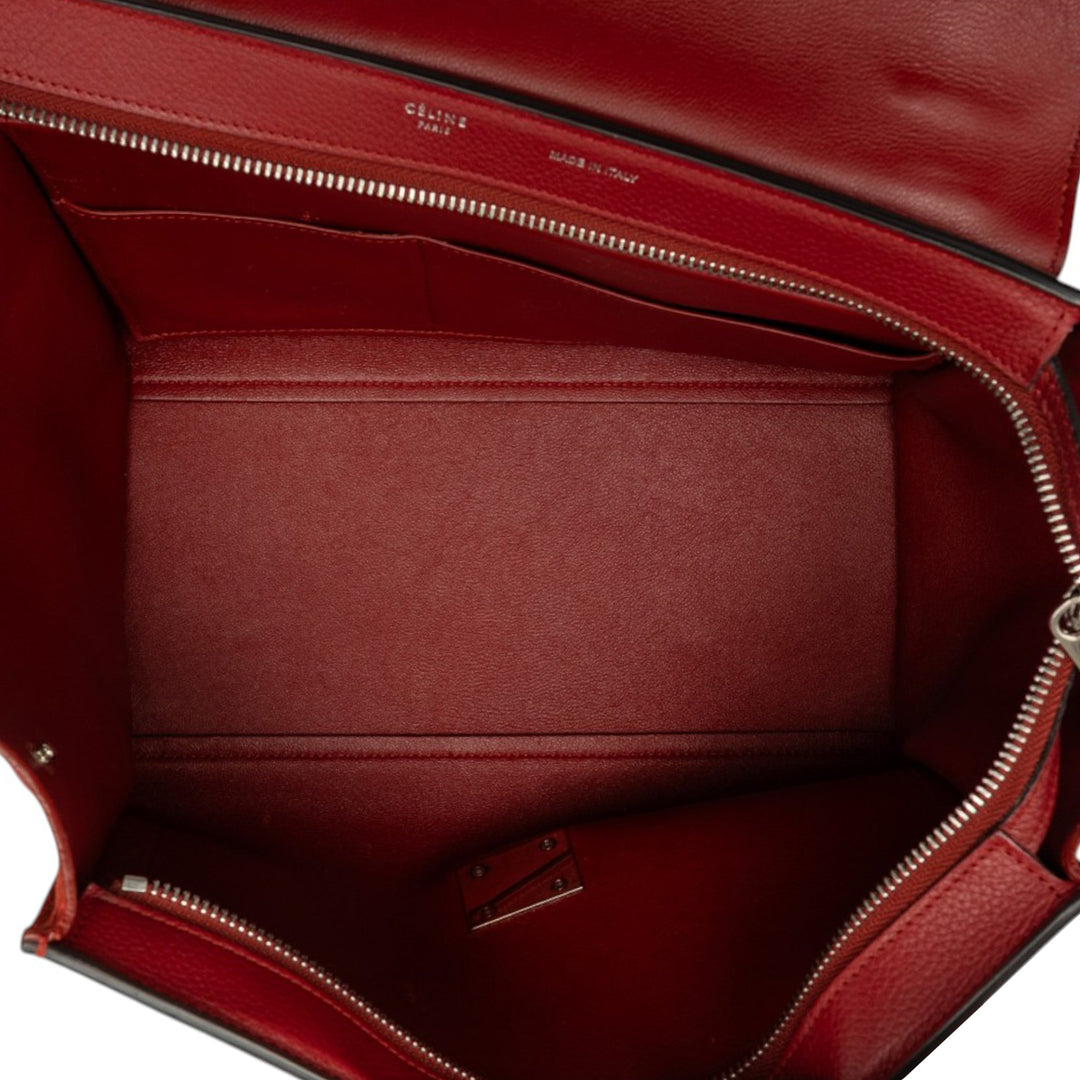 Drummed et Trapeze Sac Petit Cuir de veau Rouge