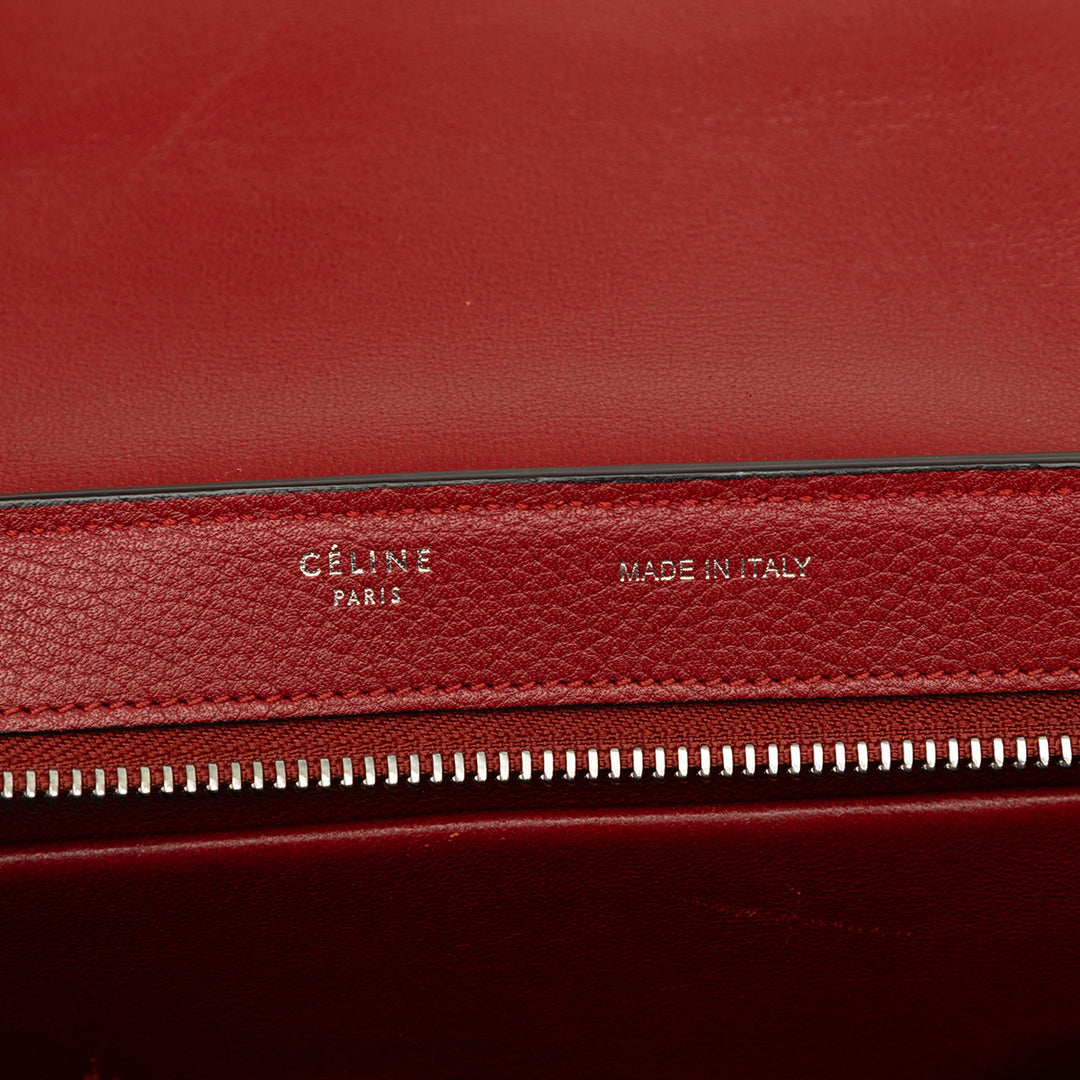 Drummed et Trapeze Sac Petit Cuir de veau Rouge
