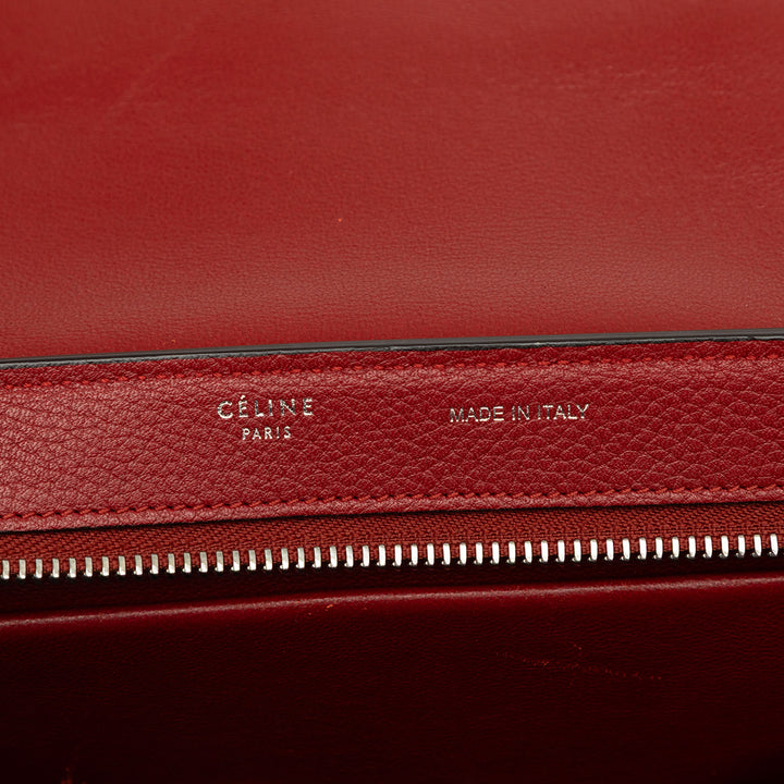 Drummed et Trapeze Sac Petit Cuir de veau Rouge
