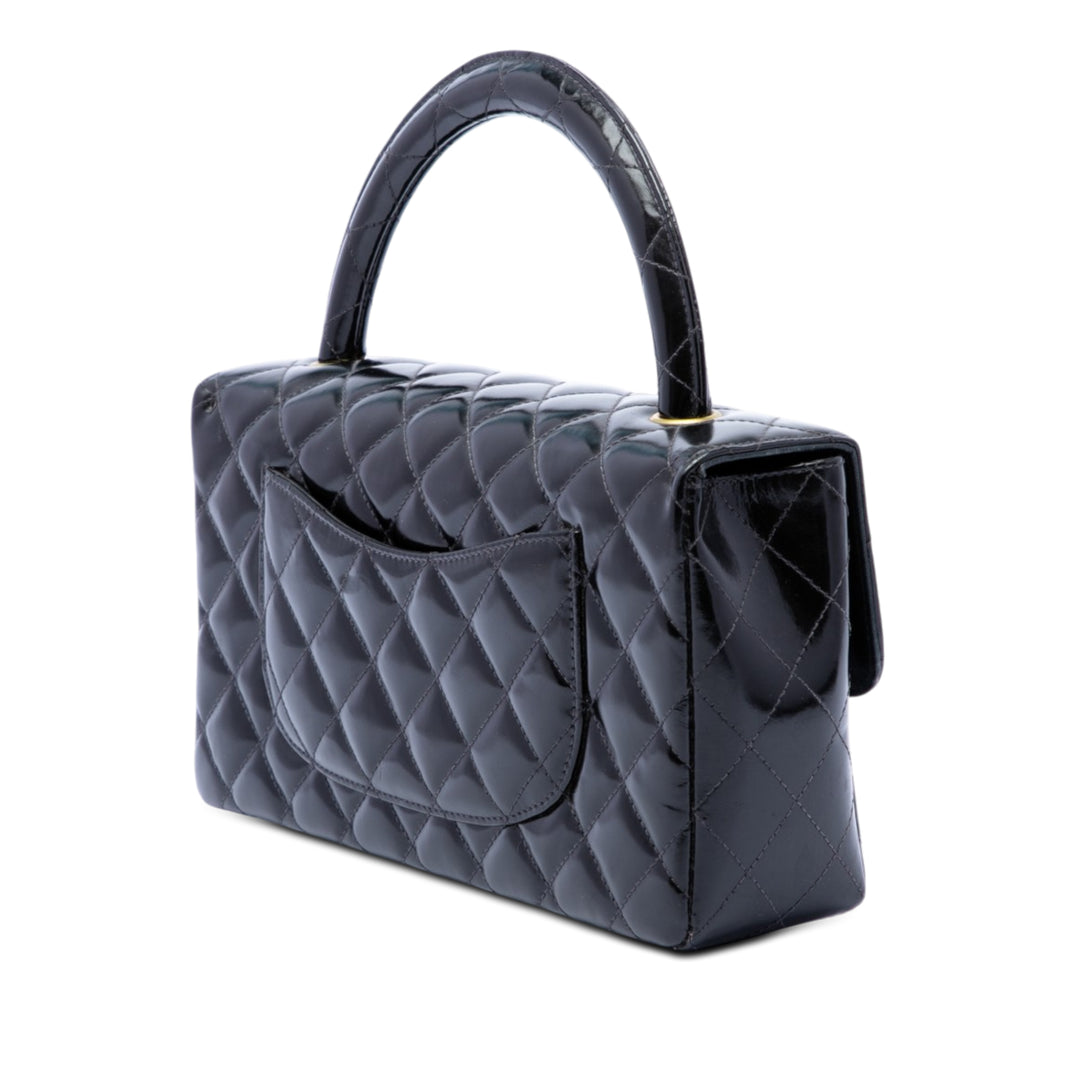 Chanel Medium CC Matelassé Cuir verni Rectangular Kelly sac à anse supérieure