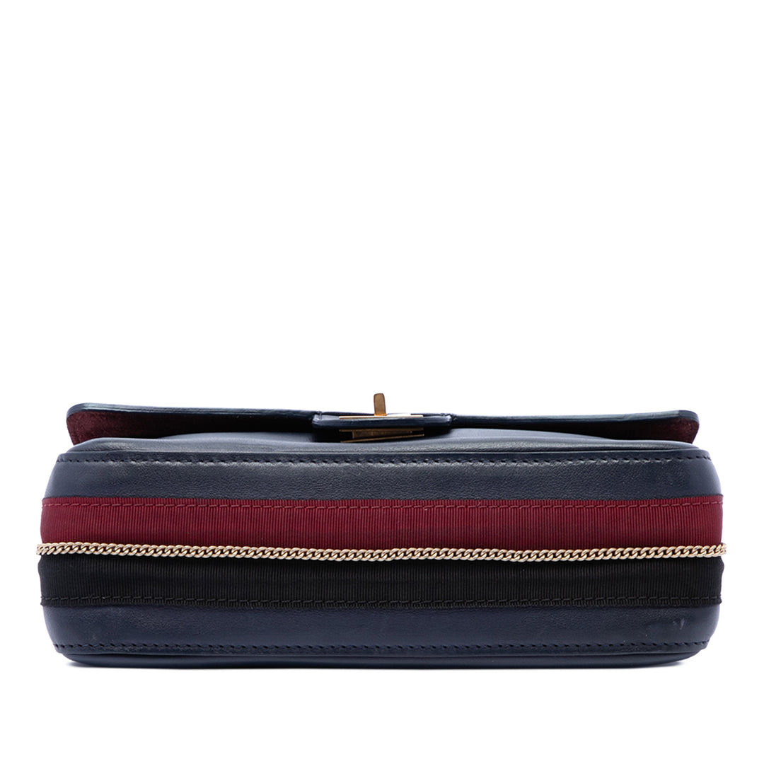 Reissue 2.55 Medallion Double rabat 225 Cuir de veau Bleu
