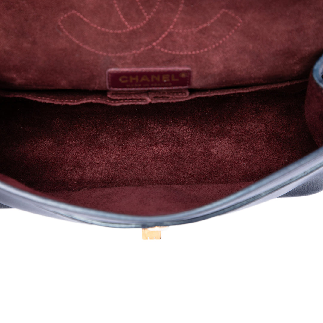 Reissue 2.55 Medallion Double rabat 225 Cuir de veau Bleu