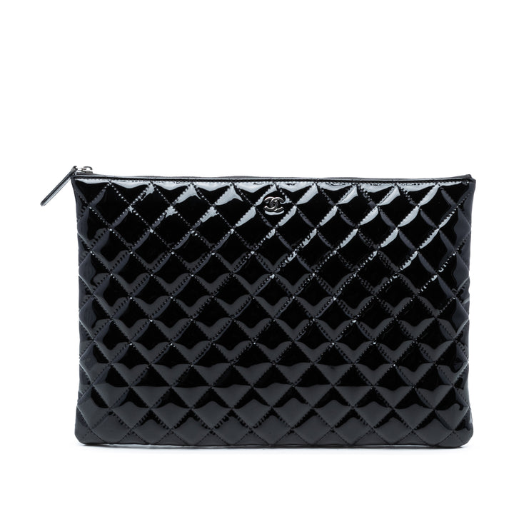 Chanel Matelassé O Étui Pochette Grand Cuir