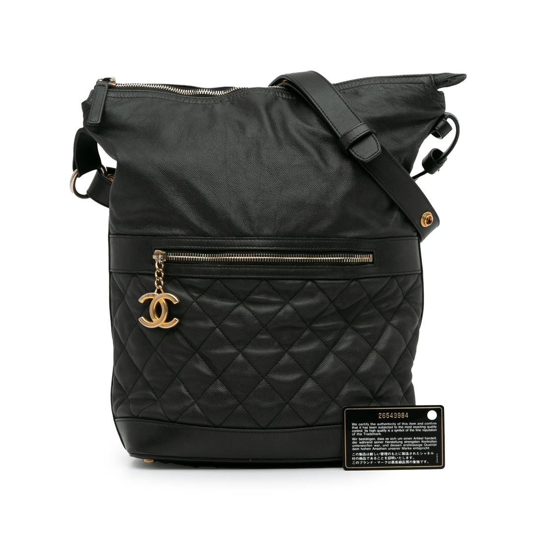 Caviar Casual Style Hobo Black - Gaby Paris