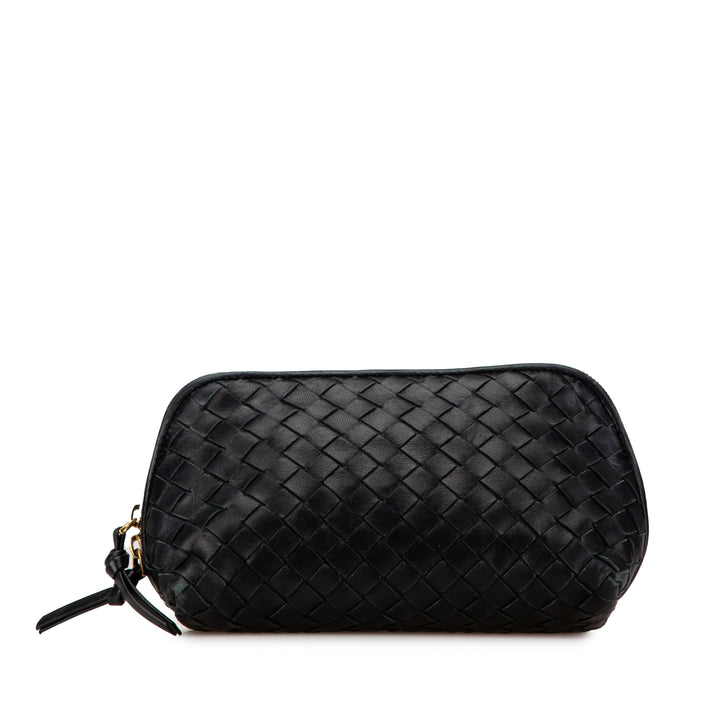 Intrecciato Cosmetic Pouch Black - Gaby Paris