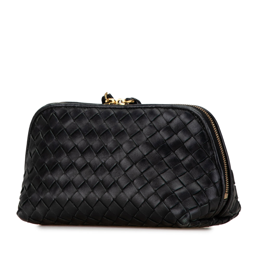 Intrecciato Cosmetic Pouch Black - Gaby Paris