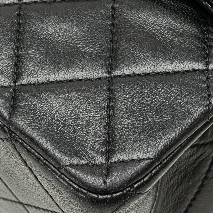 Medium Classic Lambskin Double Flap Black - Gaby Paris