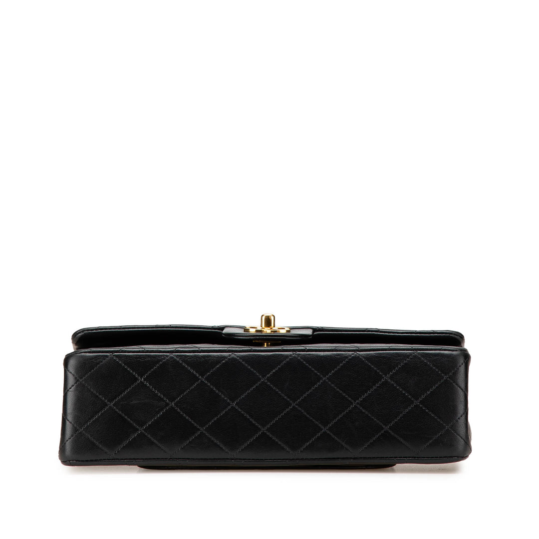 Medium Classic Lambskin Double Flap Black - Gaby Paris