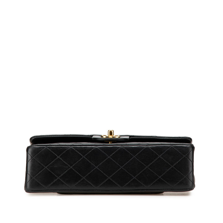 Medium Classic Lambskin Double Flap Black - Gaby Paris