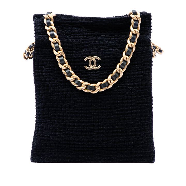 Chanel CC Cotton Tweed Drawstring Shopping Cabas