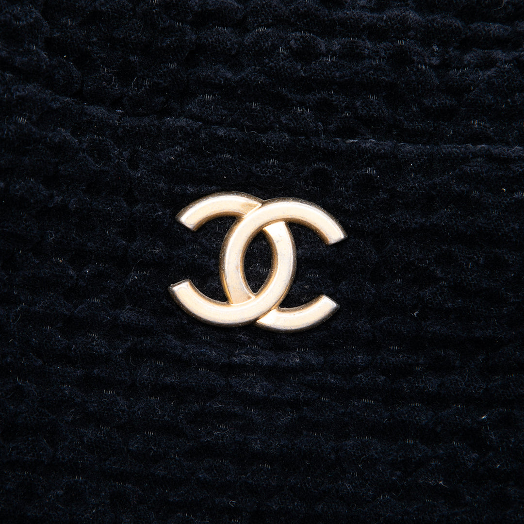 Chanel CC Cotton Tweed Drawstring Shopping Cabas