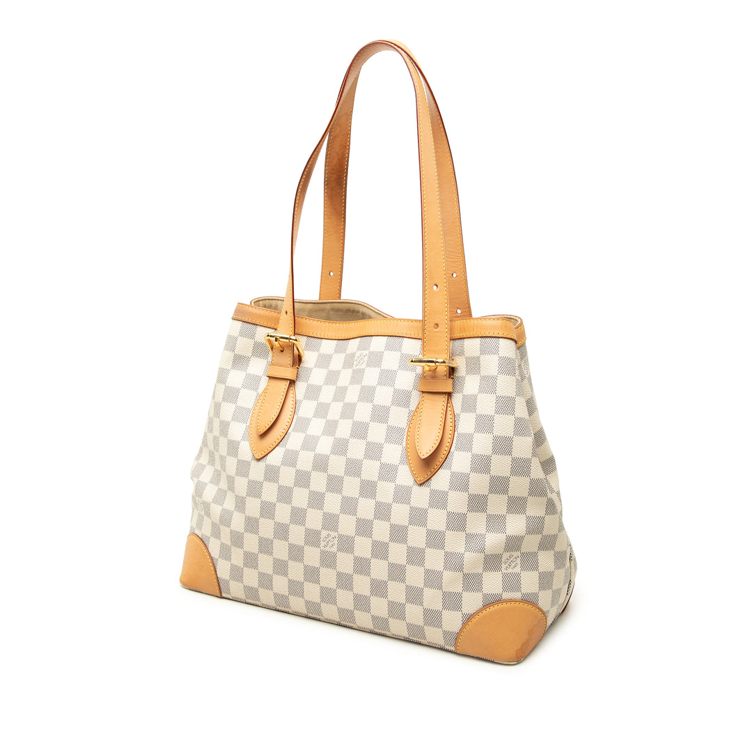 Louis Vuitton Cabas Hampstead Damier Azur MM Blanc – vue 2 – GABY PARIS