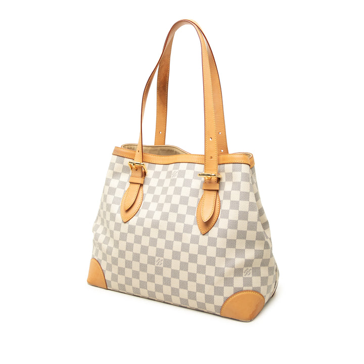 Louis Vuitton Cabas Hampstead Damier Azur MM Blanc – vue 2 – GABY PARIS