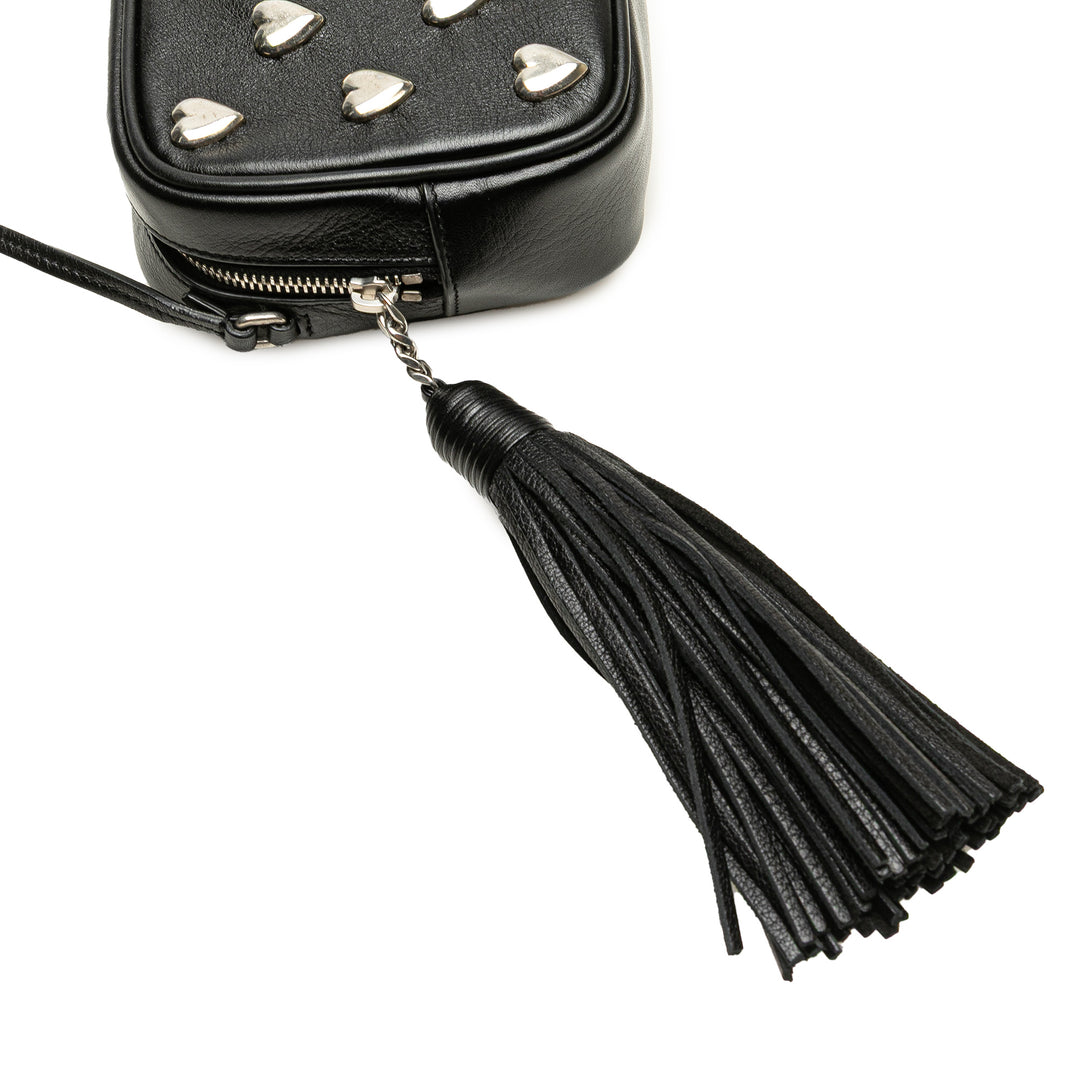 Saint Laurent Studded Cuir de veau Monogram Heart Blogger Sac porté croisé Noir – GABY PARIS Authentique
