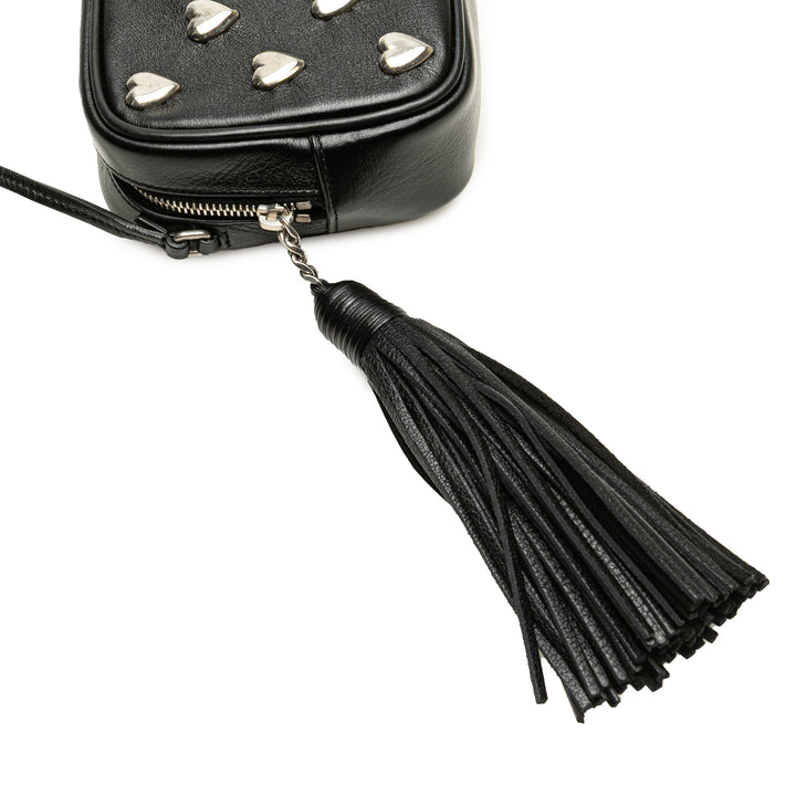 Saint Laurent Studded Cuir de veau Monogram Heart Blogger Sac porté croisé Noir – GABY PARIS Authentique