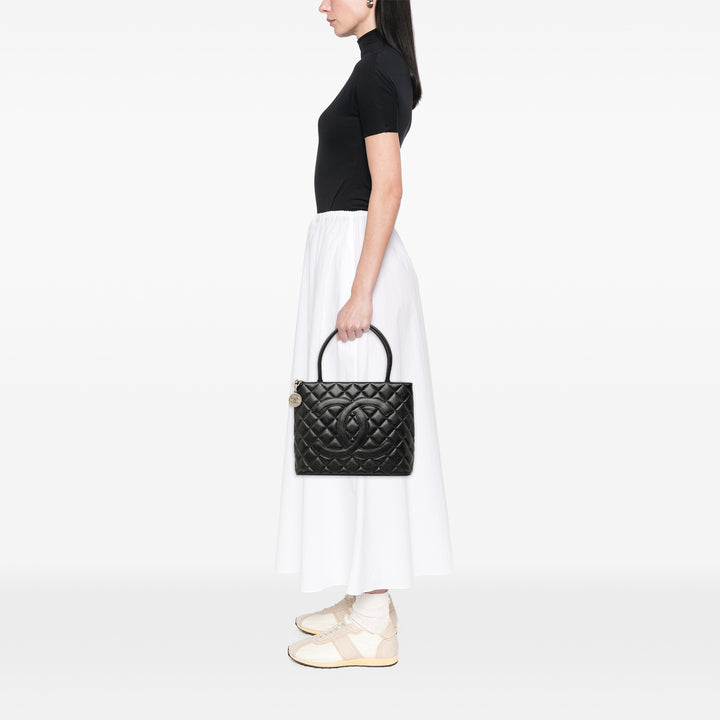 Medallion Cabas Cuir caviar Noir