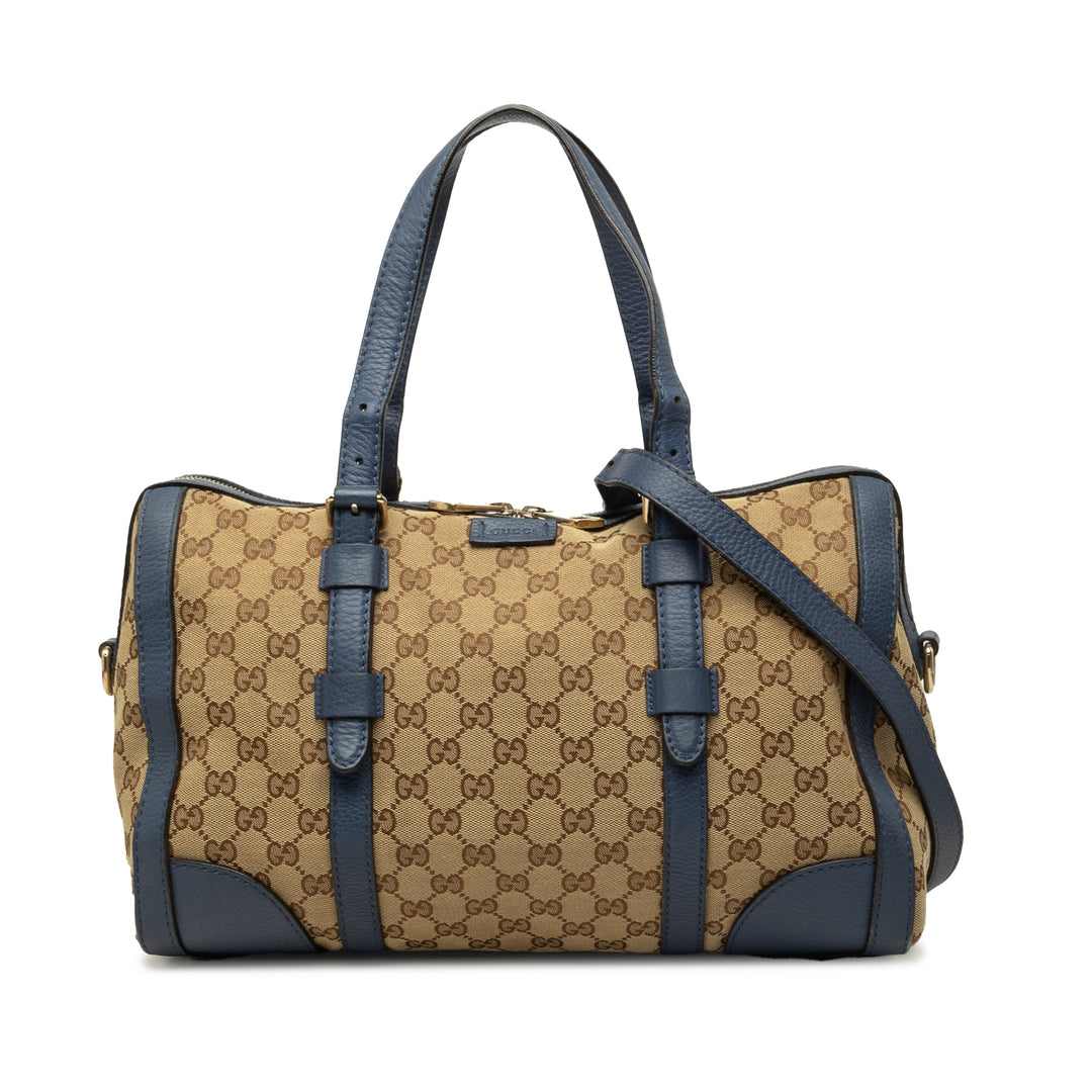 Gucci GG Ceintureed Boston Sac Moyen Bleu – vue principale – GABY PARIS