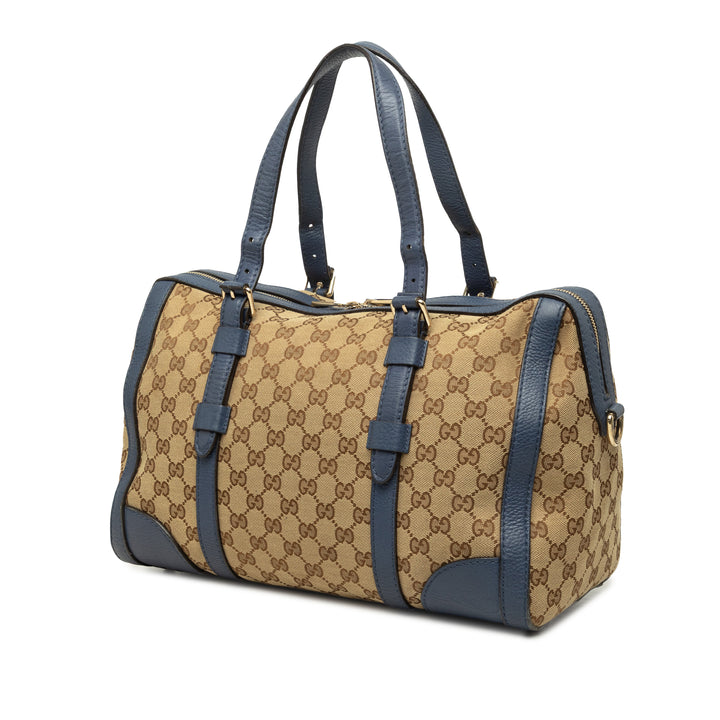 Gucci GG Ceintureed Boston Sac Moyen Bleu – vue 2 – GABY PARIS