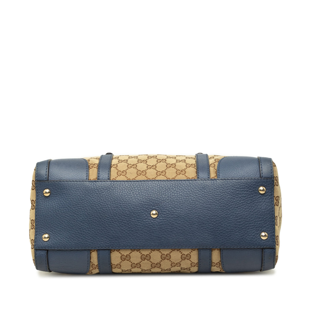 Gucci GG Ceintureed Boston Sac Moyen Bleu – vue 3 – GABY PARIS