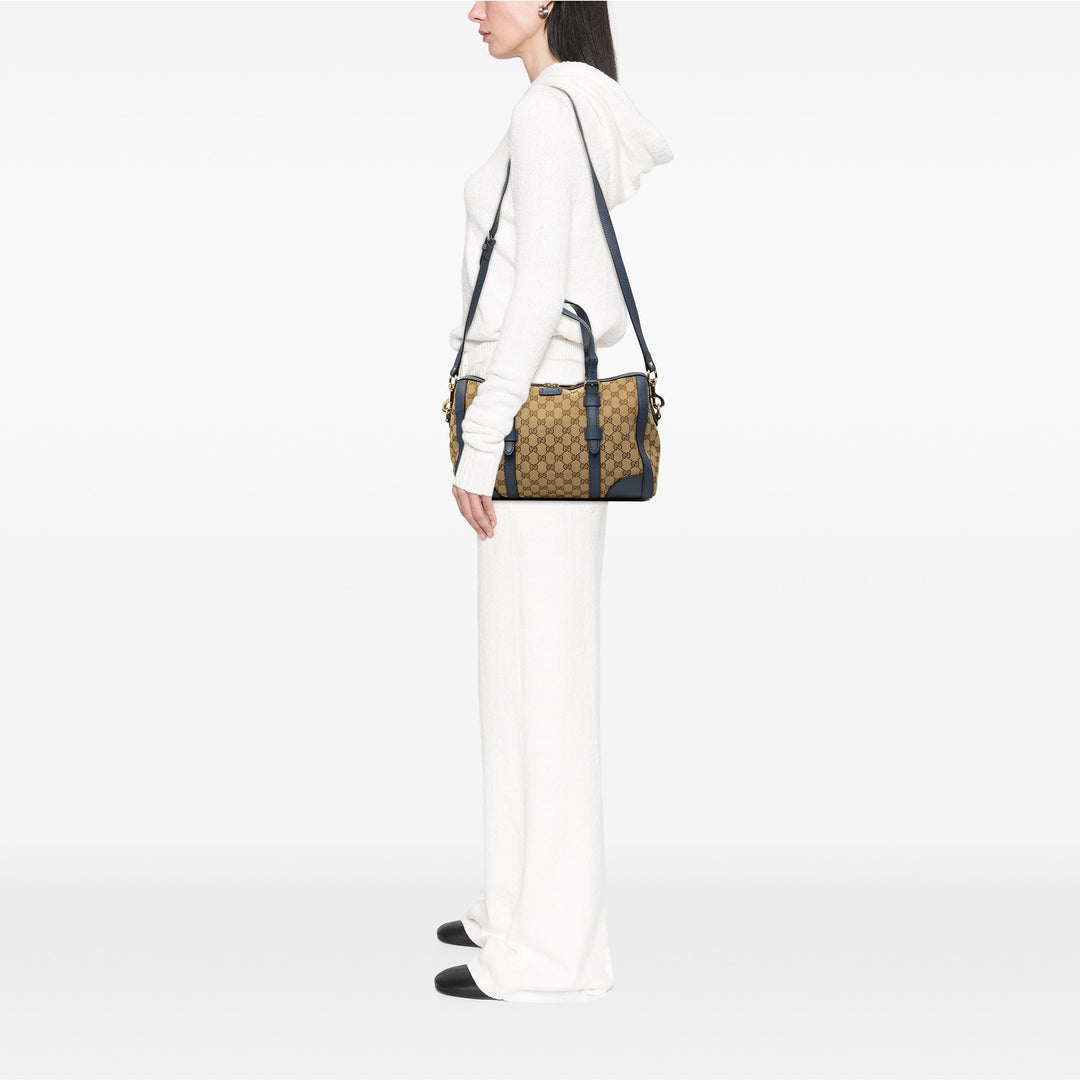 Gucci GG Ceintureed Boston Sac Moyen Bleu – vue 6 – GABY PARIS