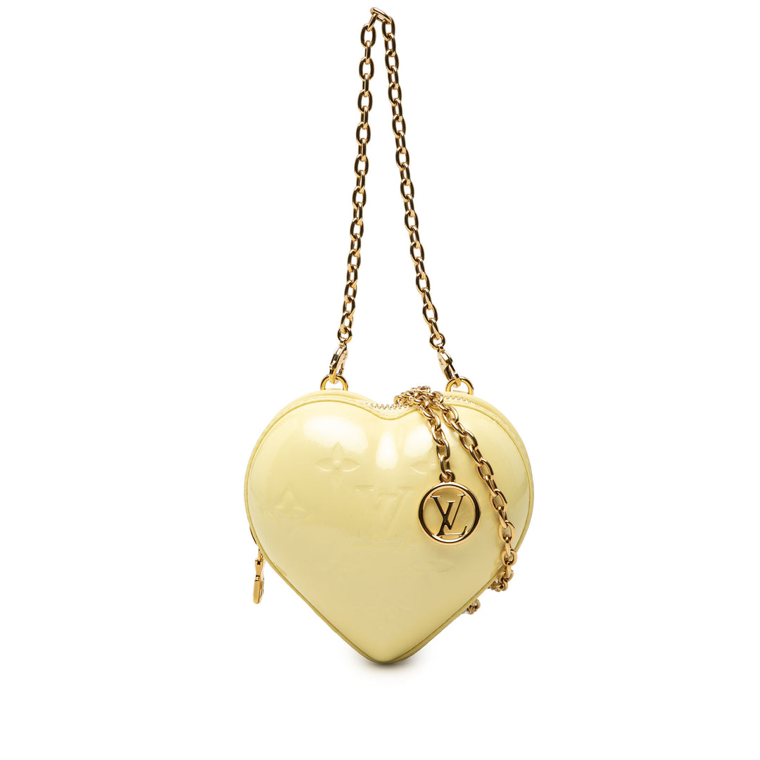 Keep My Heart Chaîne Sac Cuir verni Monogram Jaune