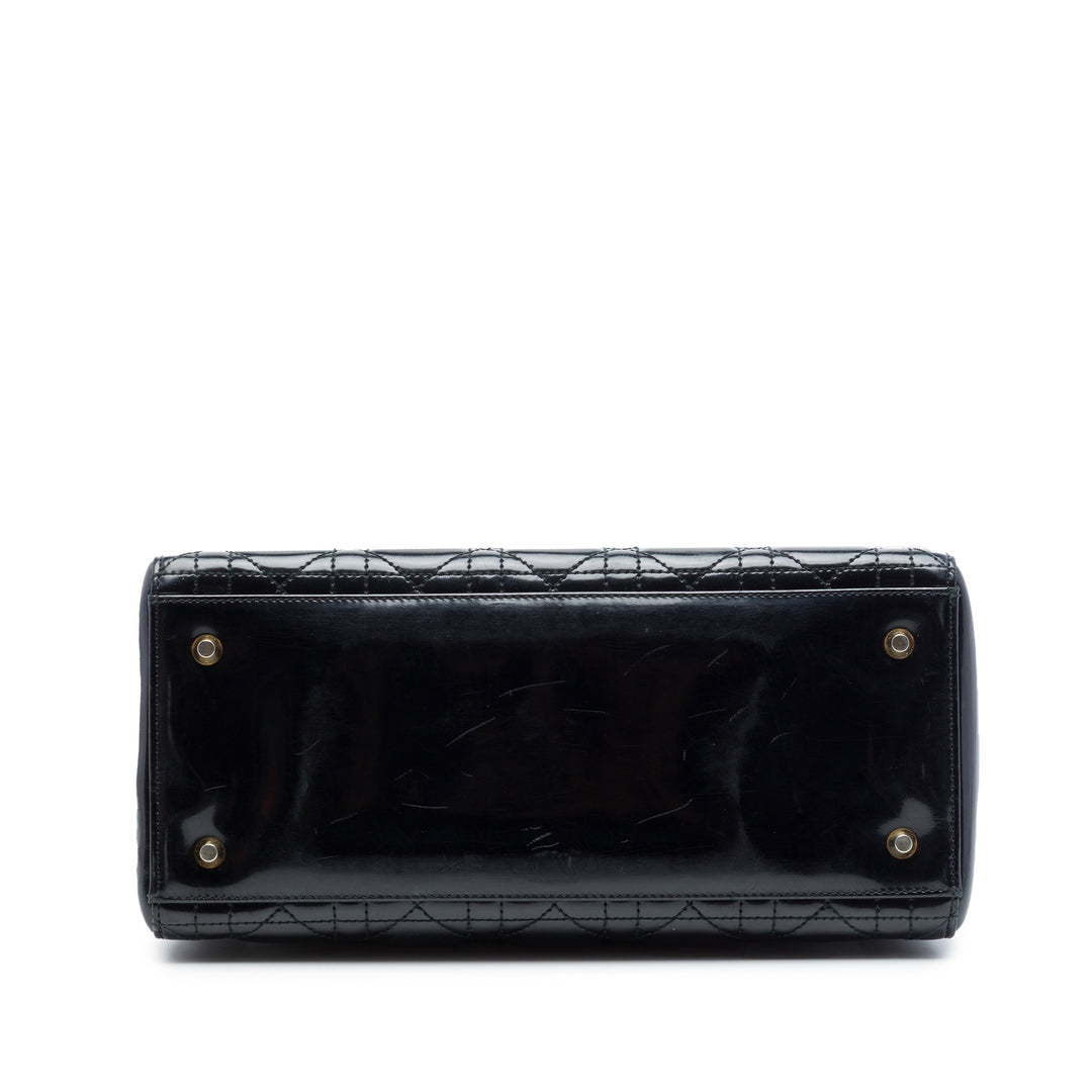 Dior Medium Cuir verni Cannage Lady Dior