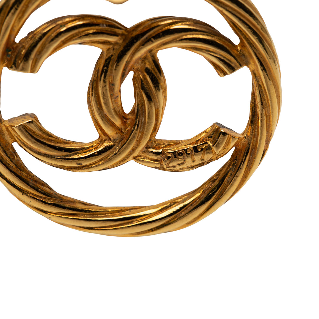 Chanel CC plaqué Swing Clip On Boucles d’oreilles