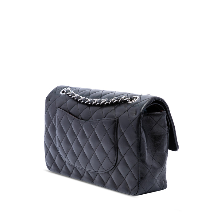 Classic Double rabat Moyen Cuir d'agneau Noir