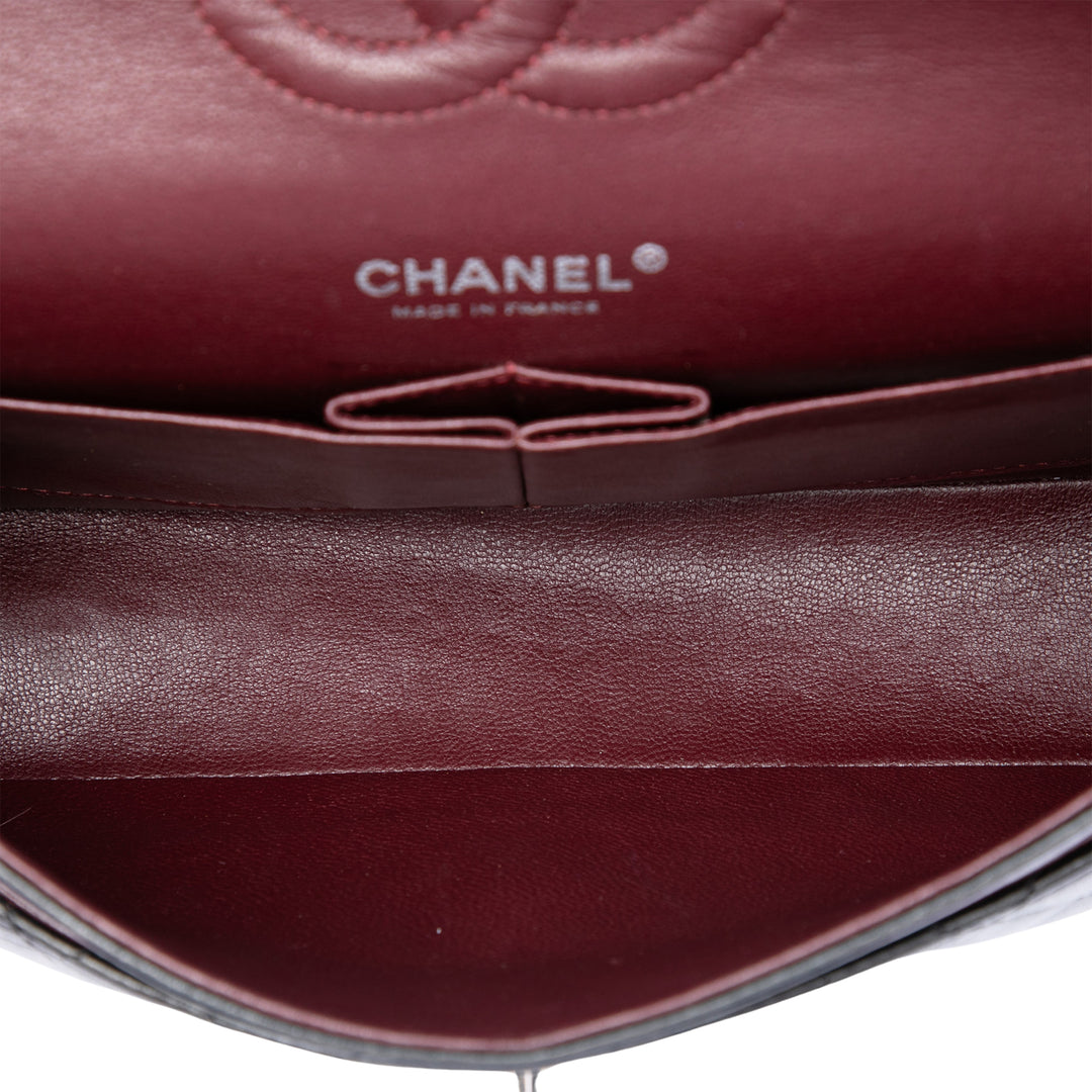 Classic Double rabat Moyen Cuir d'agneau Noir