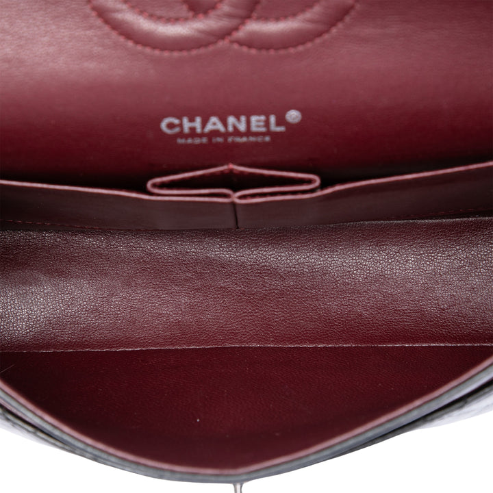 Classic Double rabat Moyen Cuir d'agneau Noir
