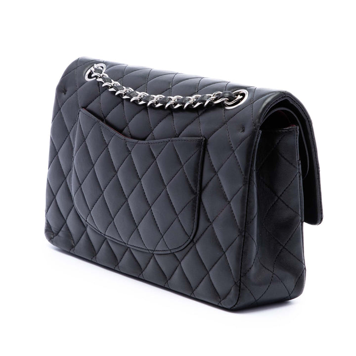 Classic Double rabat Moyen Cuir d'agneau Noir