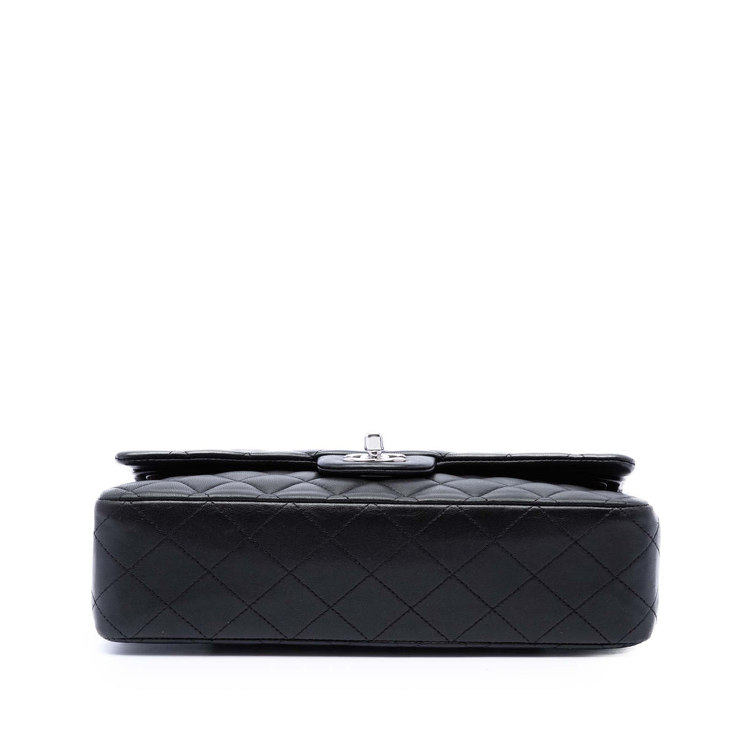 Classic Double rabat Moyen Cuir d'agneau Noir