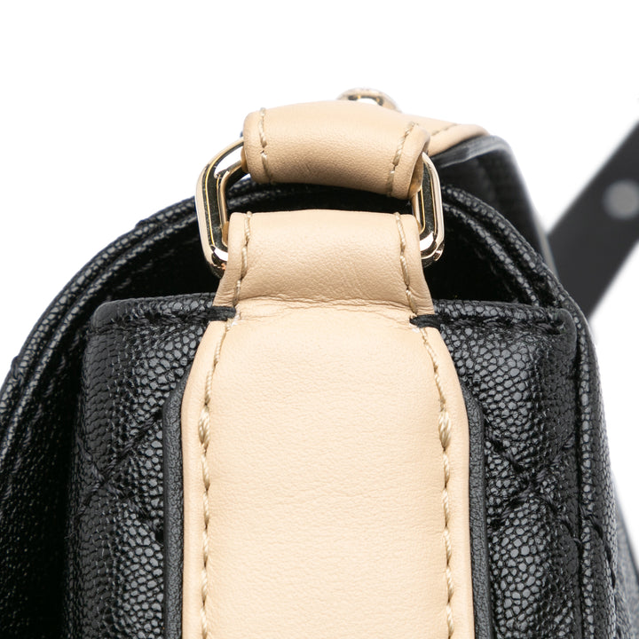 Chanel CC Bicolor Quilted Caviar Simple rabat Noir – GABY PARIS Authentique