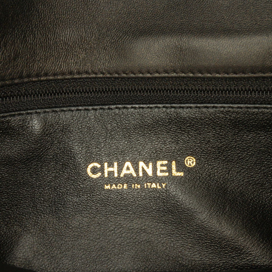 Chanel Small Quilted Iridescent Cuir de veau Crystal Simple rabat Marron
