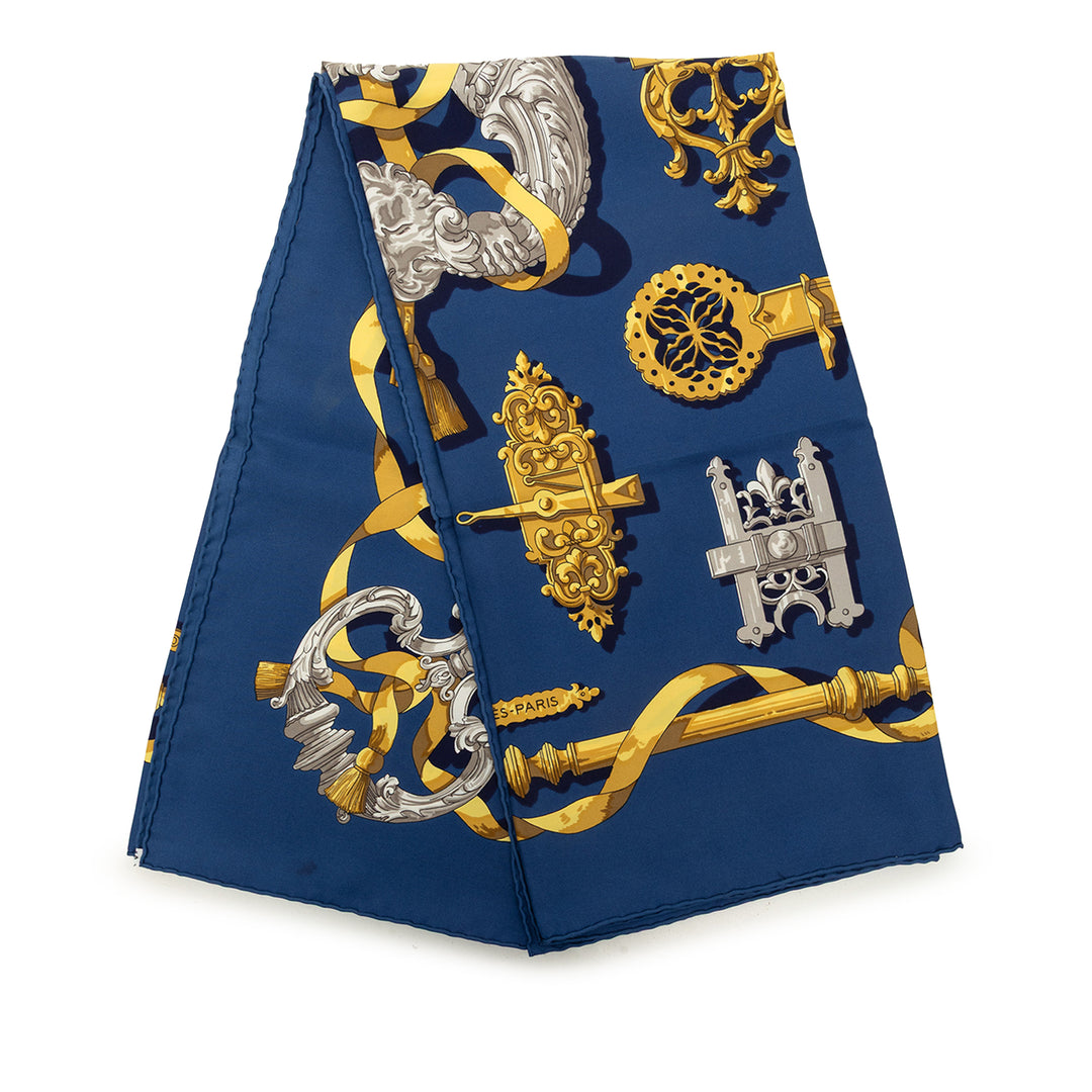 Hermès Carré Ferronnerie 90 Bleu – vue principale – GABY PARIS