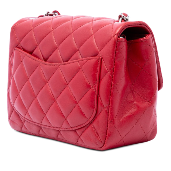 Chanel Mini Square Classic Cuir d’agneau Simple rabat