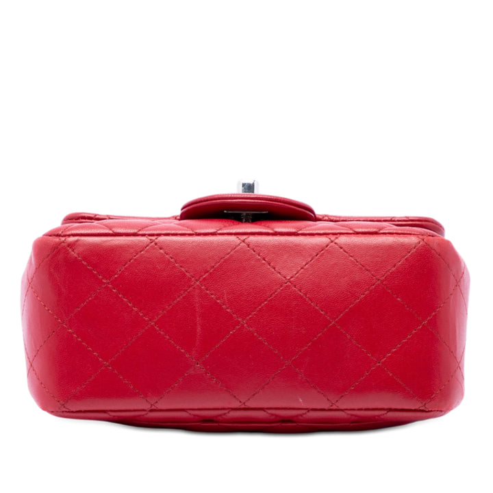 Chanel Mini Square Classic Cuir d’agneau Simple rabat