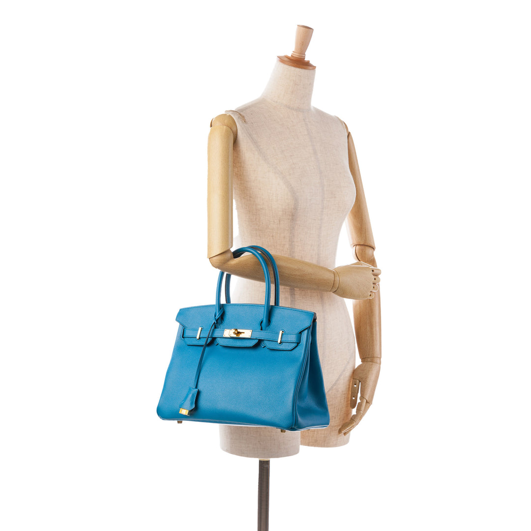 Epsom Birkin Retourne 30 Blue - Gaby Paris