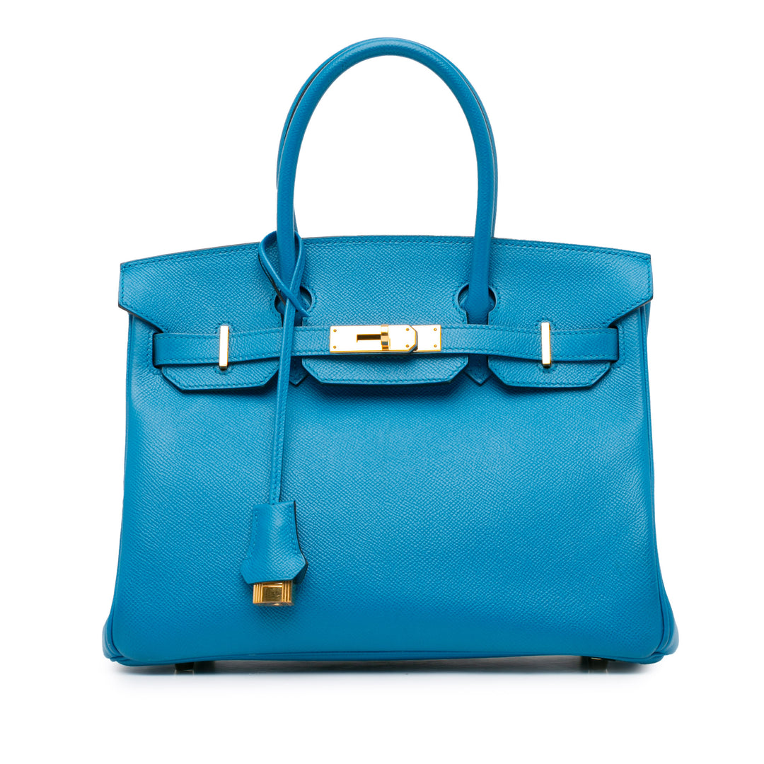 Epsom Birkin Retourne 30 Blue - Gaby Paris