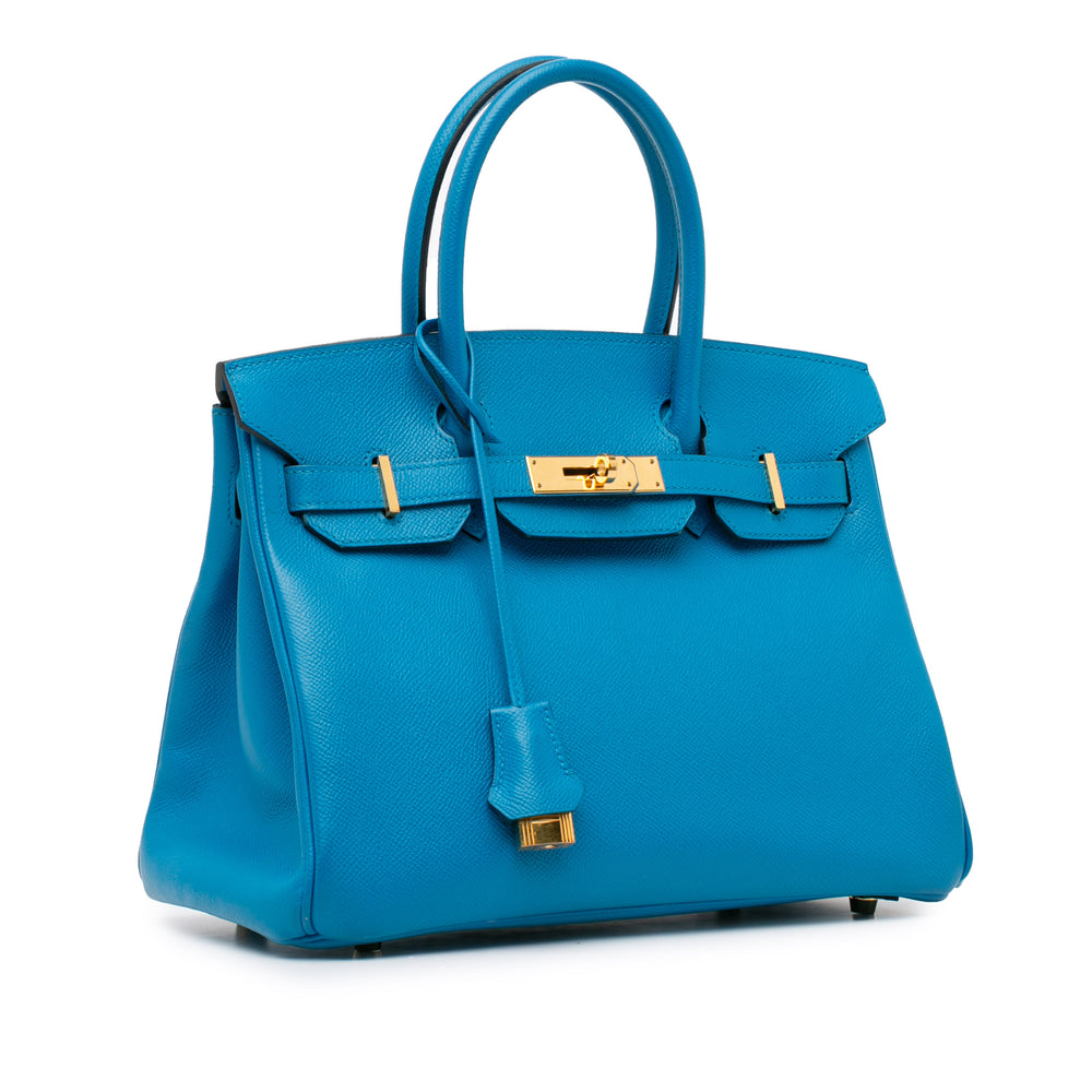 Epsom Birkin Retourne 30 Blue - Gaby Paris