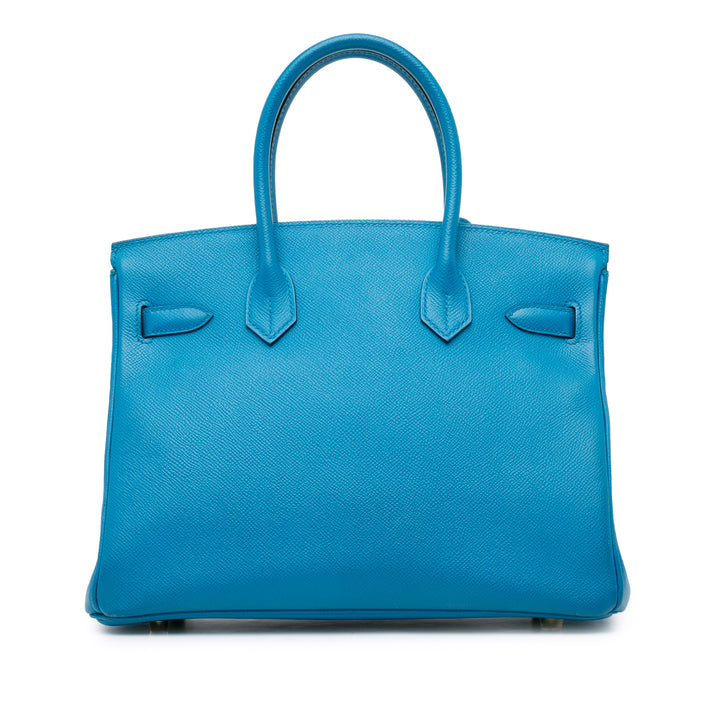 Epsom Birkin Retourne 30 Blue - Gaby Paris