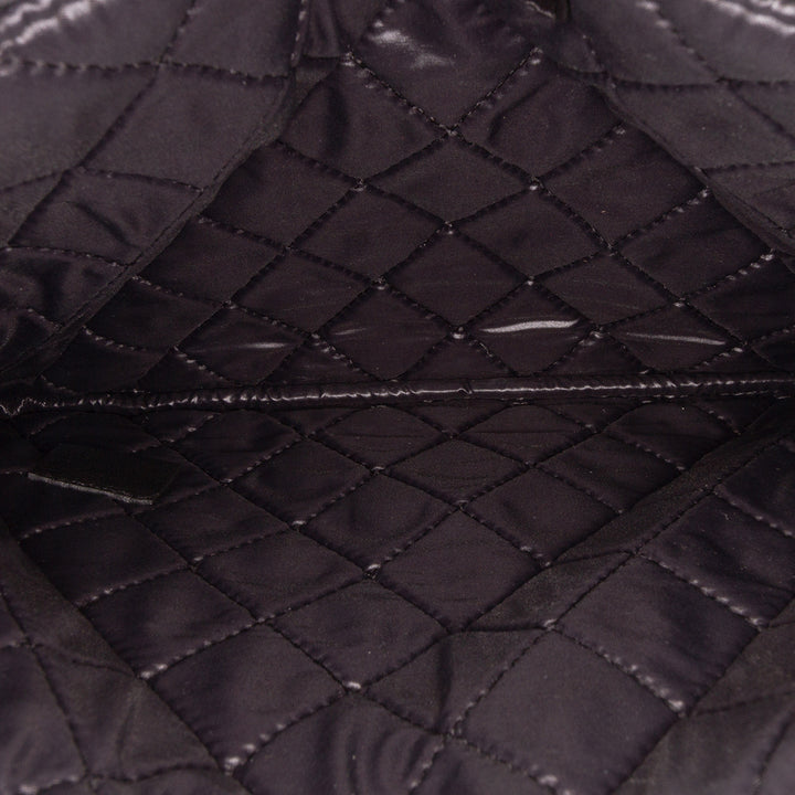 Medium Quilted Patent O Case Clutch Black - Gaby Paris