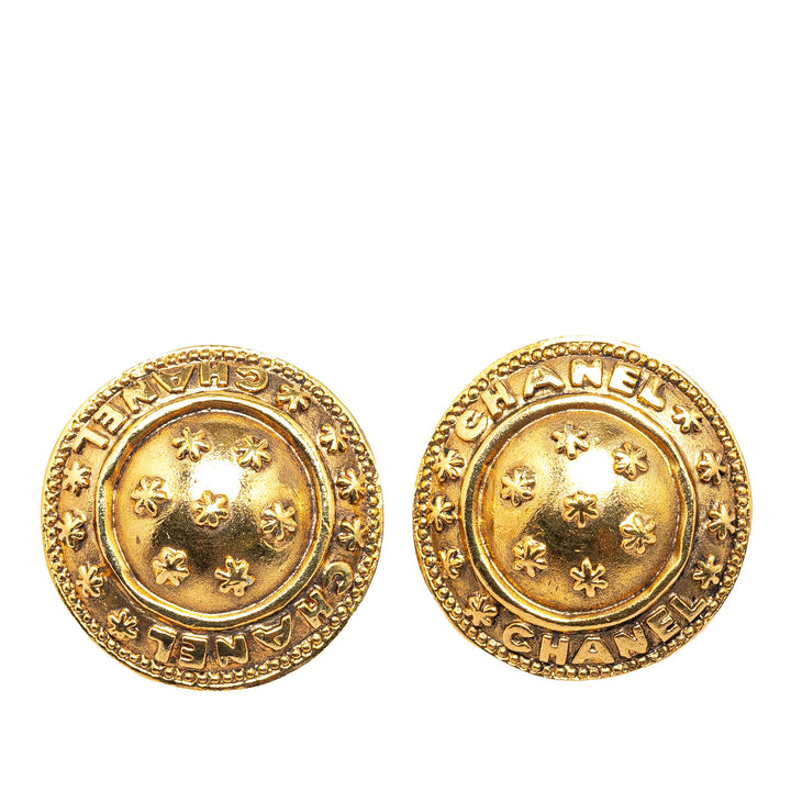 Gold Plated Round Logo Cufflinks Gold - Gaby Paris