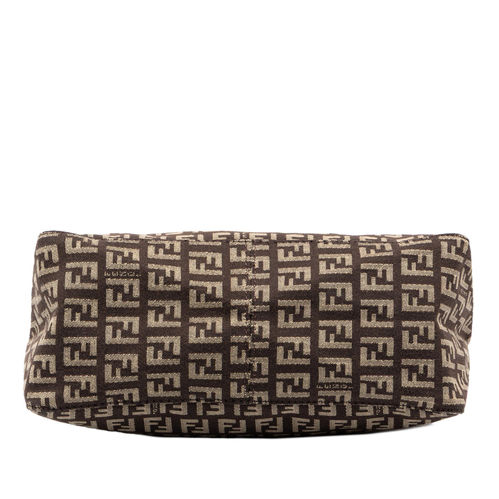 Fendi Sac à main Zucchino Marron – vue 3 – GABY PARIS