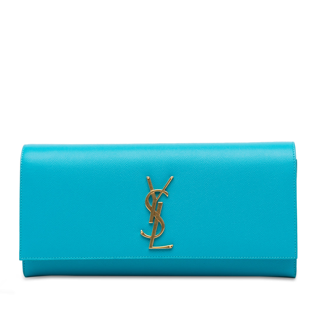 Grain de Poudre Monogram Cassandre Clutch Blue - Gaby Paris