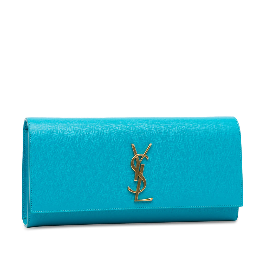 Grain de Poudre Monogram Cassandre Clutch Blue - Gaby Paris