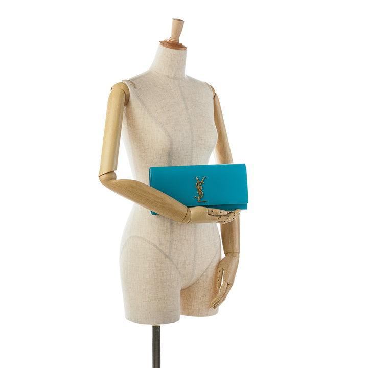 Grain de Poudre Monogram Cassandre Clutch Blue - Gaby Paris