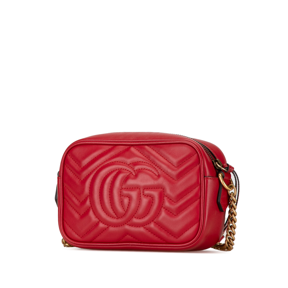 Gucci Mini GG Marmont Matelasse Crossbody Red - GABY PARIS